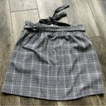Kendall + Kylie Plaid Paperbag Skirt NWT from PacSun Black White Grey Tie Belt L Photo 8