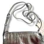 A New Day Womens Crossbody Purse Handbag Silver Faux Leather Photo 4