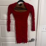 Michael Costello Revolve x  Red Mini Dress Long Sleeve Photo 1