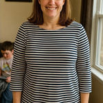 Ann Taylor  Women XL Stripe Shirt Business Casual MomCore Monochrome Office Photo 0