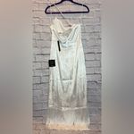Lulu's Cream Satin Fringe Maxi Dress White Size M Photo 2