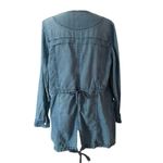 Hei Hei Anthropologie Size M Open Front Linen Blend Denim Jacket Pockets Blue Size M Photo 4