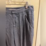 Rachel Roy Size 4 Blue Linen Blend High Waist Straight Leg Pants Photo 3