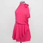 Black Halo . Pike High Neck Drape Front Mini Dress. Photo 1