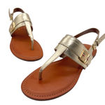 Tommy Hilfiger  Thong Sandals Womens 10M Gold Buckle Detail‎ Summer Shoes Photo 0