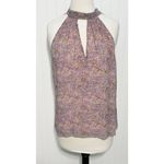 Ramy Brook Lula Paisley Print Sleeveless Keyhole Tie Back Top Blouse Pink Large Photo 12