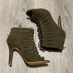 Forever 21 Cute Dark Green Peep Toe Ankle Booties | Boots Photo 0