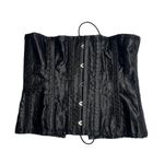 Vintage women’s satin lace up black corset size 30 L/XL Size L Photo 0