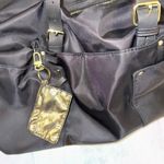 Madden Girl Black Nylon Duffel Bag Gold Accents Travel Weekender Gym Bag Photo 5