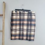 Women's Plaid Wool Straight Pencil Skirt Size XL Blue Photo 1