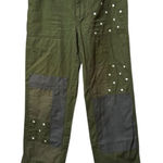 J CREW Embroidered Boyfriend Chino Pants with Patches Women's Green Size 10T Photo 0