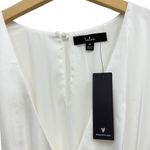 Lulus  Twirl-wind Romance White Satin Tiered Midi Dress size Medium NWT Photo 4