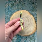 Vintage enamel striped blue letter F lapel pin brooch Photo 3