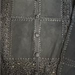Vintage Scully Black Suede Leather Crochet Lace Jacket Western Boho Cowgirl 12 Photo 8