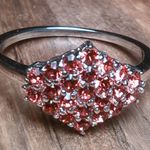 Indian Pink Crystal Platinum Bond Brass Ring (Size 9) Photo 1