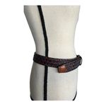 Torino Mens Italian Braided Leather/ Linen Casual Stretch Belt Size 34 Brown Photo 2