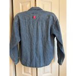 Vintage 90s Jennifer Blair Northern Isles Floral Embroidered Denim Shirt Size 12 Blue Photo 5