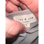 Tea & Cup Los Angeles Women's Sleeveless Blouse Top Gray Beaded Shoulders L Photo 4