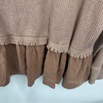 Free People We The Free Bring In The Sunshine Brown Peplum Shirt Size Small Boho Photo 7