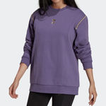 Adidas  Original Crew Wonder‎ Sweatshirt Women's Medium Purple Gold Zipper Casual Photo 0
