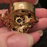 Beautiful bohemian cocktail ring with dark blue and white stones EUC Photo 3