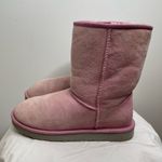 UGG  Australia Classic‎ Short 5825 Leather Sheepskin Lined Winter Boots Pink 8 Photo 3