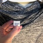 Gap Grey Black Burnout Cowlneck Sweater Long Sleeve Tunic Ribbed Sleeves Medium Photo 7