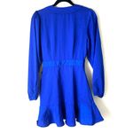 Lulus Lulu’s Lilya Blue Long Sleeved Satin Wrap Dress Size XS Photo 3