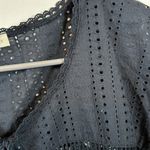 Farmers Markets Black White Tassel Eyelet Blouse Size PXL EUC #5763 Photo 7