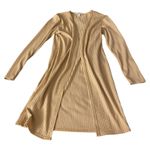 Topshop Tan Ribbed Satin-like Cardigan Photo 1