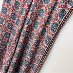 Max Studio NWT  pleated wide leg pants cropped paisley navy blue ornage size XL Photo 3