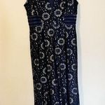 Enfocus Studio Navy and Silver Lace Formal Floor Length Dress Photo 0
