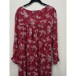 Eileen West Floral Midi Nightgown Medium Red Long Sleeve Valentines Cottagecore Photo 4