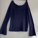 Verve Ami 100% acrylic  Midnight Blue Off-Shoulder Sweater Photo 0