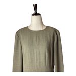 Talbots  Dress Women 10 Tan‎ Long Sleeve Pleated Skirt Knee Length Career Preppy Photo 2