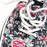 Vans Black Floral Lace Up Canvas Low Top Sneakers Shoes Size 8.5 Photo 1