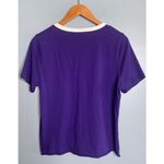 PINK - Victoria's Secret  Purple LSU Lace-Up Short Sleeve Top Large Photo 2