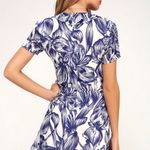 Lulus White And Blue Skater Dress Photo 3