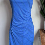 Vintage Y2K My Michelle Blue Glitter Ruched Spaghetti Strap Dress USA L Size L Photo 0