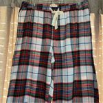 Gap LOVE By Red Plaid Flannel Pajama Two Piece Set Size Medium Photo 3