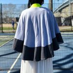 Handmade Grey Cape Colorblocking with Neon Trim | Snap Closure and Pocket Poncho Photo 3