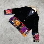 Coldwater Creek  Women’s Velvet Patchwork Blaster Jacket Longsleeve Artsy MP Photo 1