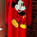 Disney Vintage USA Made Sears  Red Mickey Mouse Sweatshirt Sleep Dress Cozy 80s Photo 0