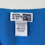 Step in Style Blue & Gold Paisley Floral Printed Kaftan Tunic Top One Size Size undefined Photo 3