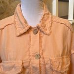 ZARA  Linen Blend Long Sleeve Frayed Button Down Shirt Top Size Large Photo 1