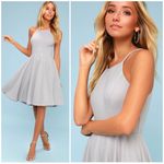 Lulus NWT Lulu’s Irresistible Charm Grey Fit & Flare MIDI A-Line Dress Photo 1