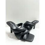 Abound  Sandals Womens Size 7.5 Black Square Toe Woven Stiletto Heels New Photo 3