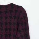 EXPRESS NWT Womens Purple Houndstooth Knit Balloon Sleeve Sweater Dress Size L Photo 6