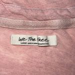 We The Free Free People  Shirt Womens Large Pink Short Sleeve Knit Polo V Neck Photo 7