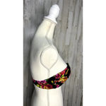 Victoria's Secret  Floral Padded Strapless‎ Bikini Top Black/Pink Print Size 36C Photo 1